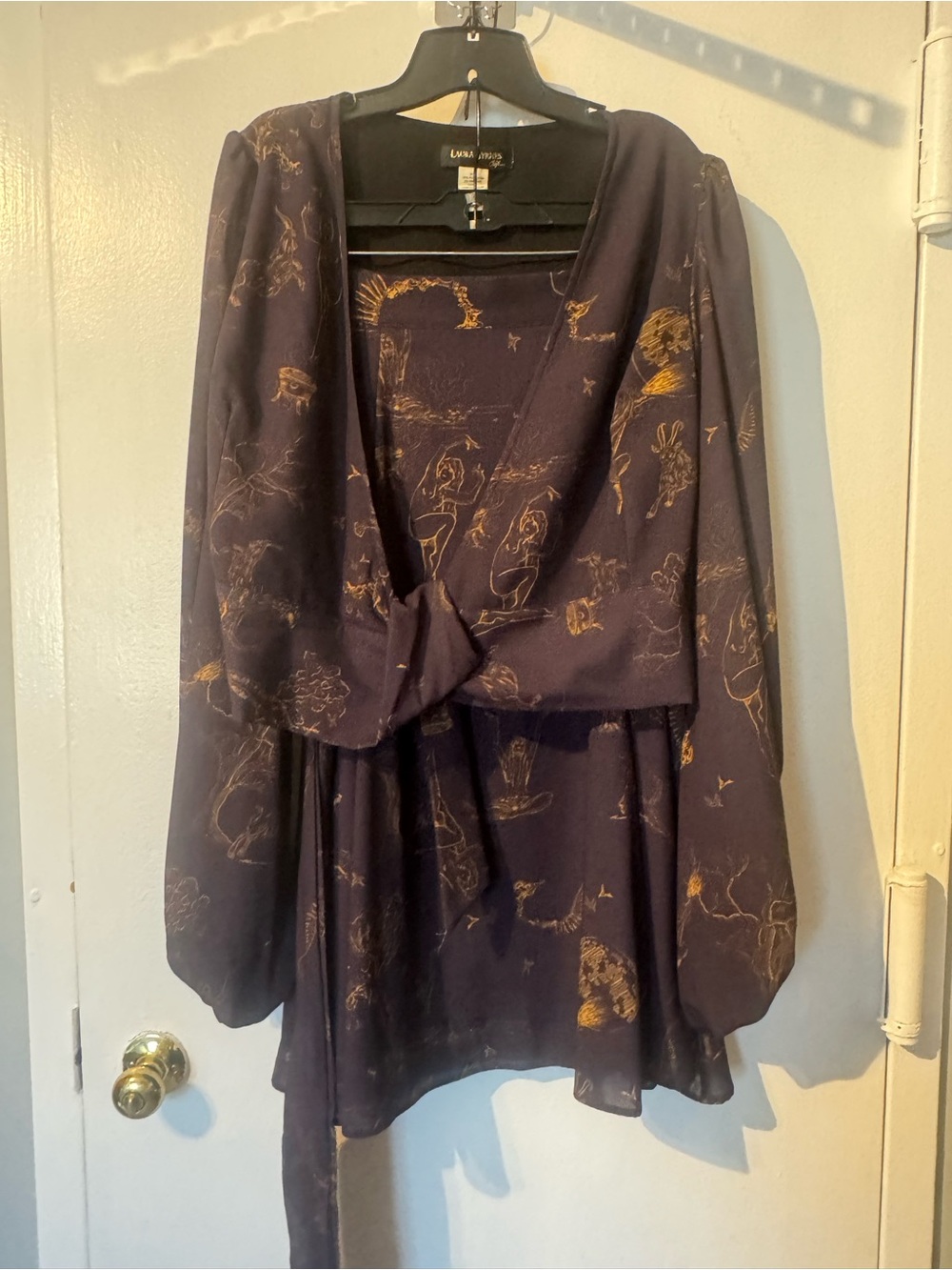Laura Byrnes Viva 40s Tulip Skirt & Wrap Top w Bishop Sleeves XL